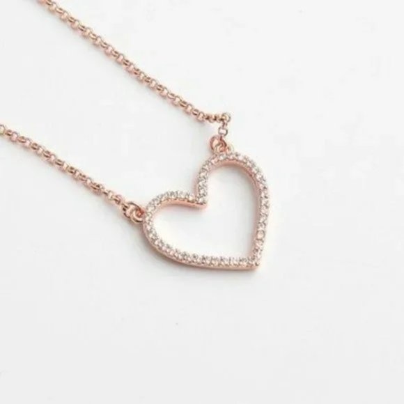 Kate Spade Rose Gold-Tone Pavé Heart Pendant Necklace - Picture 6 of 6